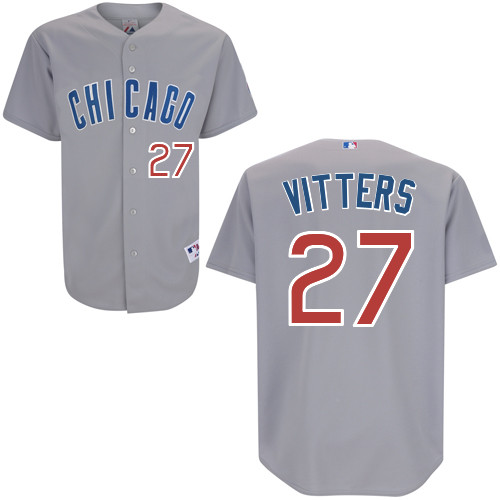 Josh Vitters #27 MLB Jersey-Chicago Cubs Men's Authentic Road Gray Baseball Jersey